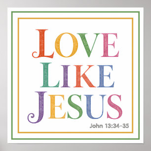 Levendige waterverf Liefde als Jezus Bijbelse quot Poster