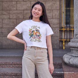 Levendige Waterverf Lovebirds Vlieg Gratis, Liefde T-shirt