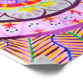 Levendige waterverf mandala-design met etnische af poster (Hoek)