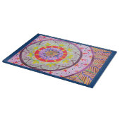 Levendige waterverf mandala-design met etnische af snijplank (Hoek)