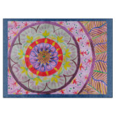 Levendige waterverf mandala-design met etnische af snijplank (Voorkant)