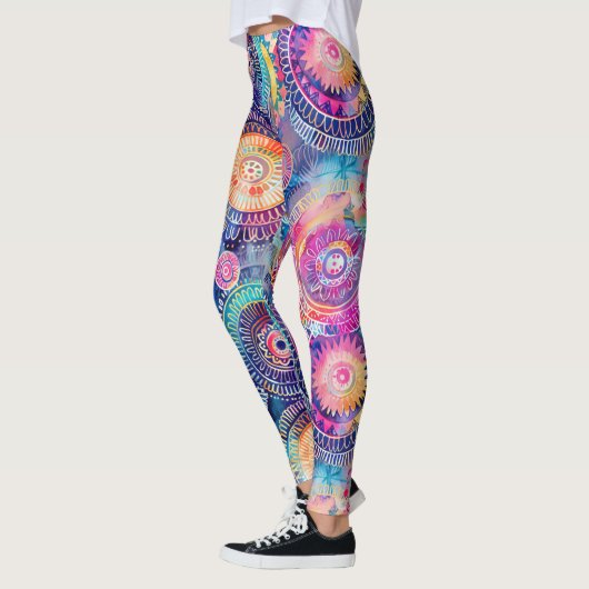 Levendige Waterverf Mandala Leggings (Links)