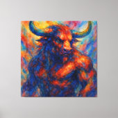 Levendige Waterverf Minotaur Canvas Afdruk (Voorkant)
