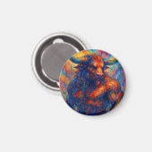 Levendige Waterverf Minotaur Magneet (Voorkant / Achterkant)