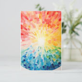 Levendige Waterverf Mozaïek Wenskaart Bedankkaart (Staand voorkant)