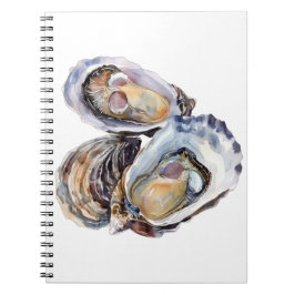 Levendige waterverf oesters illustratie notitieboek
