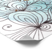 Levendige waterverf Ombre bloemige Doodle-kunst Poster (Hoek)