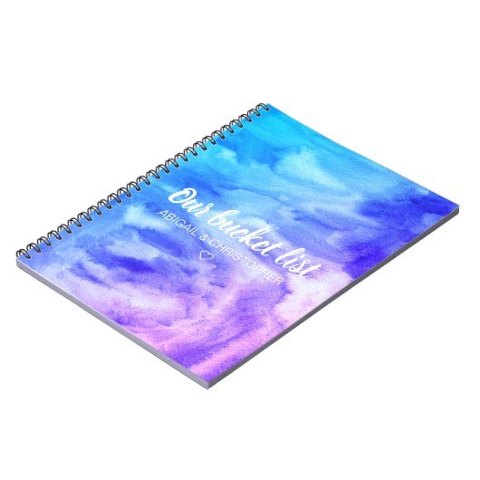 Levendige Waterverf Onze Bucket List Couple Keepsl Notitieboek (Linkerzijde)