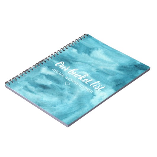 Levendige Waterverf Onze Bucket List Couple Keepsl Notitieboek (Linkerzijde)