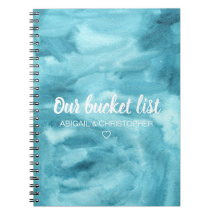 Levendige Waterverf Onze Bucket List Couple Keepsl Notitieboek