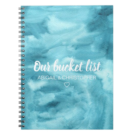 Levendige Waterverf Onze Bucket List Couple Keepsl Notitieboek (Voorkant)