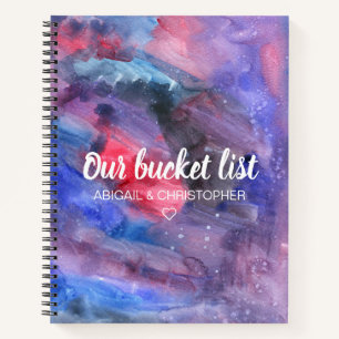 Levendige Waterverf Onze Bucket List Couple Keepsl Notitieboek