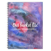 Levendige Waterverf Onze Bucket List Couple Keepsl Notitieboek (Voorkant)