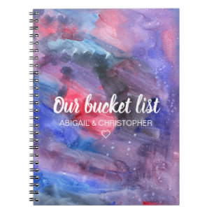 Levendige Waterverf Onze Bucket List Couple Keepsl Notitieboek