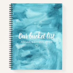 Levendige Waterverf Onze Bucket List Couple Keepsl Notitieboek