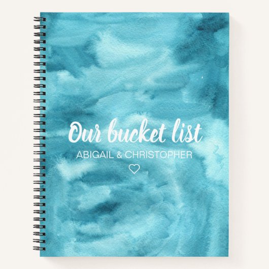 Levendige Waterverf Onze Bucket List Couple Keepsl Notitieboek (Voorkant)