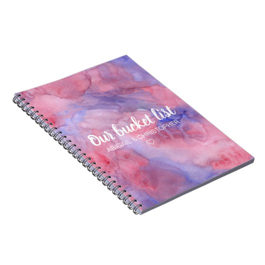 Levendige Waterverf Onze Bucket List Couple Keepsl Notitieboek (Rechterzijde)