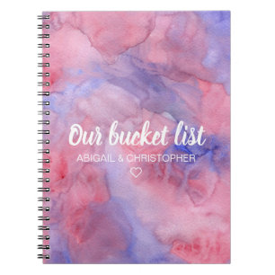 Levendige Waterverf Onze Bucket List Couple Keepsl Notitieboek