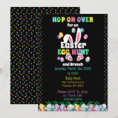 Levendige Waterverf Paaseierjacht en brunch Kaart (Voorkant / Achterkant)