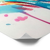 Levendige Waterverf Portret Lachende Gezichten Muu Poster (Hoek)