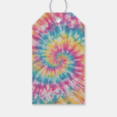 Levendige Waterverf Rainbow Tie Dye Verjaardag Cadeaulabel (Achterkant)