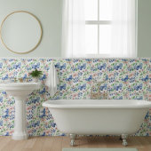 Levendige Waterverf Roze Blauw Bloemen Vlinders Tegeltje