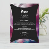 Levendige Waterverf Roze bruiloft Menu (Staand voorkant)