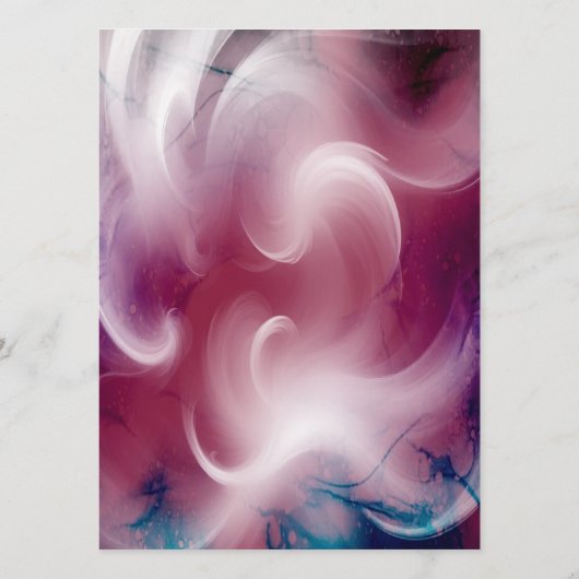 Levendige Waterverf Roze bruiloft Menu (Achterkant)