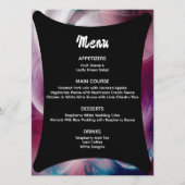 Levendige Waterverf Roze bruiloft Menu (Voorkant)