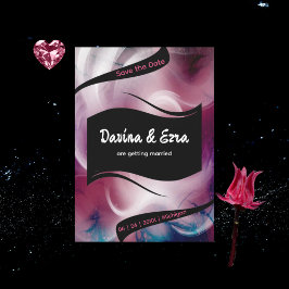 Levendige Waterverf Roze Save The Date