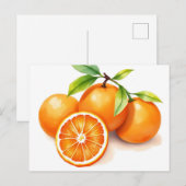 Levendige Waterverf Sinaasappels Briefkaart (Voorkant / Achterkant)