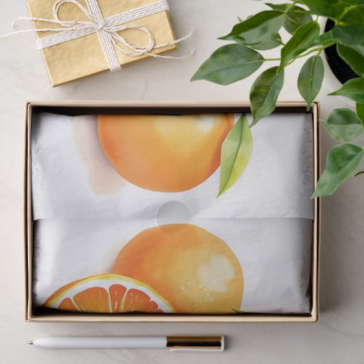 Levendige Waterverf Sinaasappels Tissuepapier (Geschenk)