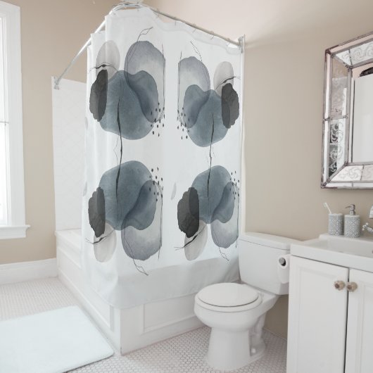 "Levendige Waterverf Splash" Abstract Douchegordijn (In situ)