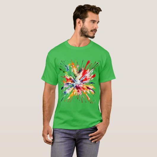 levendige waterverf splash t-shirt (Voorkant volledig)