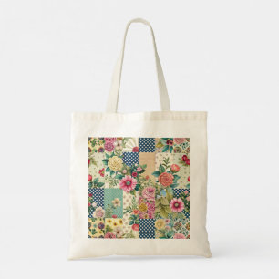 Levendige Waterverf Spring Floral Patchwork Seamle Tote Bag