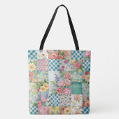 Levendige Waterverf Spring Floral Patchwork Seamle Tote Bag (Voorkant)