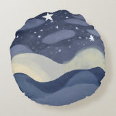 Levendige Waterverf ster glanzend rond kussen (Achterkant)