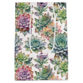Levendige Waterverf Succulenten Roze & Mint Medium Cadeauzakje (Achterkant)
