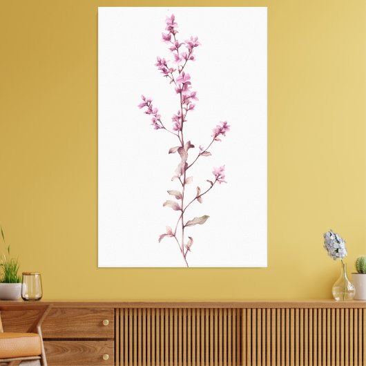 Levendige Waterverf Thyme Sprig Masterpiece Canvas Afdruk (Insitu (Woonkamer))