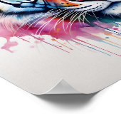 Levendige waterverf tijger hoofd print (Hoek)