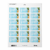 Levendige Waterverf Tropische Ananas Enveloppe Etiket (Full Sheet)