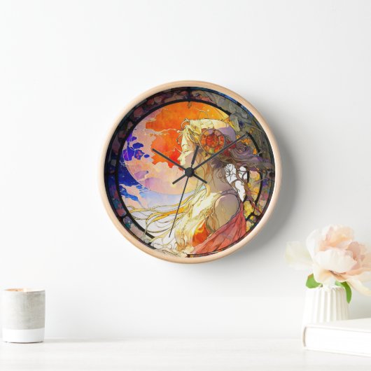 Levendige Waterverf van de Meisjeswandklok (Huis)