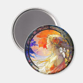 Levendige Waterverf van Girl Magnet (Voorkant / Achterkant)