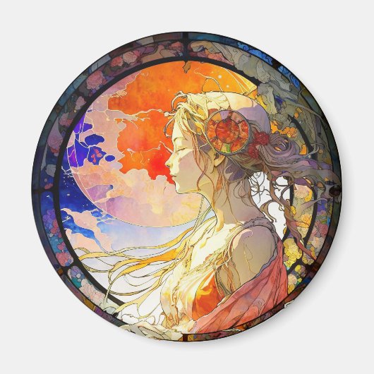 Levendige Waterverf van Girl Magnet (Voorkant)