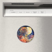 Levendige Waterverf van Girl & Moon Magnet (Insitu (Vaatwasser))