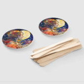 Levendige Waterverf van meisje en motorboor Handwaaier (Niet-gemonteerd)