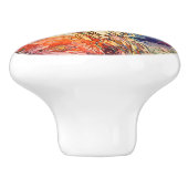 Levendige Waterverf van Meisje & Maan Keramische k Knop (Zijkant)