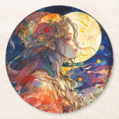 Levendige Waterverf van Onderzetter van Girl en Mo (Voorkant)