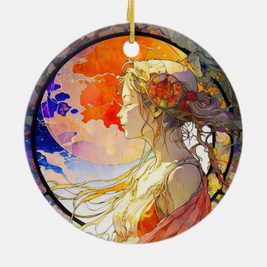 Levendige Waterverf van Ornament van meisjes en mo (Achterkant)