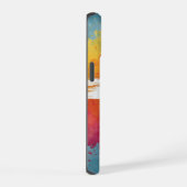 Levendige waterverf verfspat met aangepaste naam iPhone 15 case (Rechterkant)